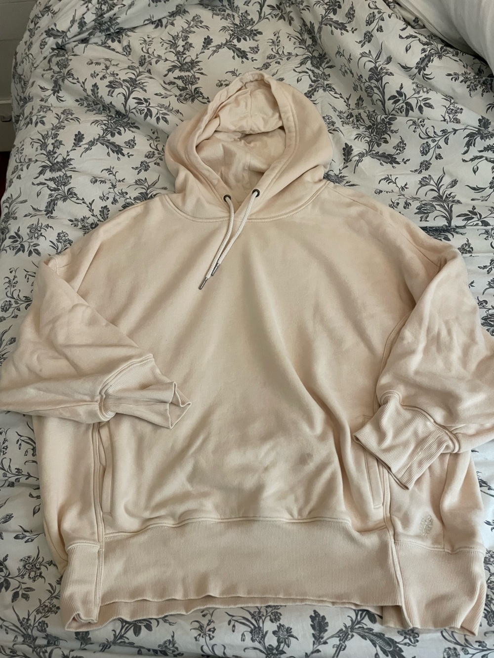 Free People light yellow  Women's Cozy Hoodie Sweatshirt